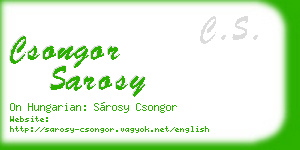 csongor sarosy business card