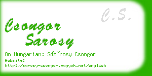 csongor sarosy business card
